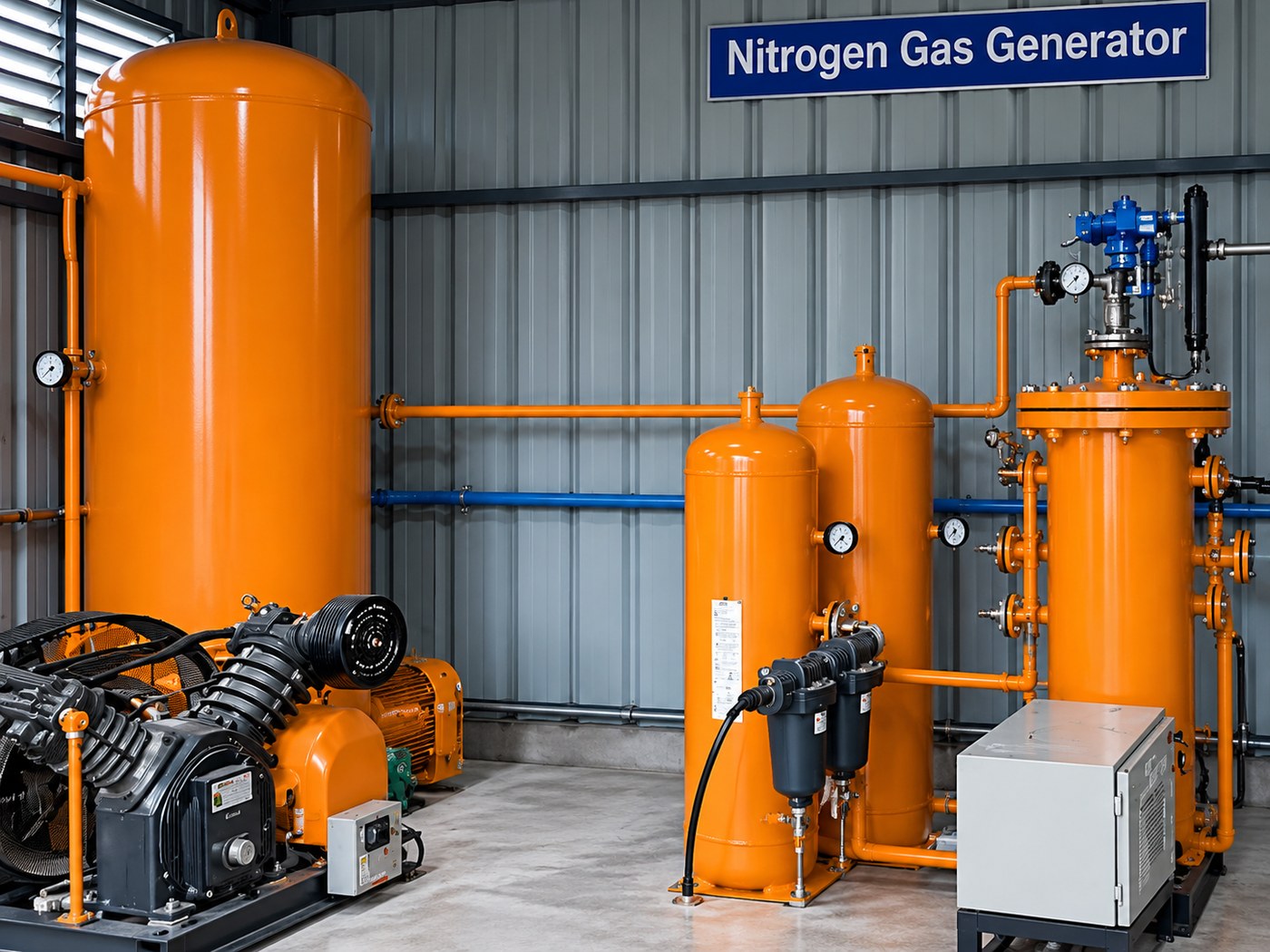Nitrogen gas generator at the Uptodate plant