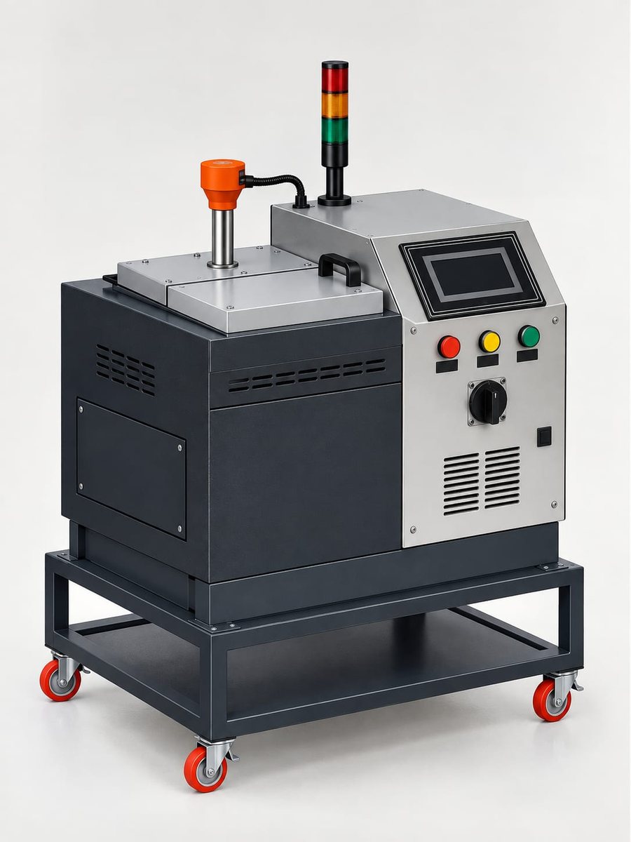 Uptodate hot melt applicator with heated tank, control panel and mobile stand